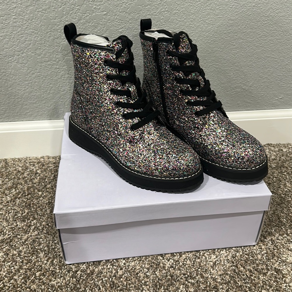 BRAND NEW Madden Girl multi glitter boots